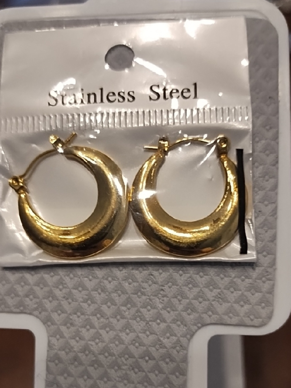 Gold Crescent Hoop Earrings